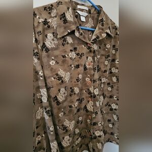 Christopher & Banks Brown Floral Men's Shirt